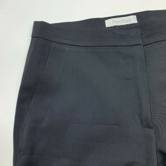 Max Mara Black Woolmark Blend Pants Pockets - Picture 8 of 10